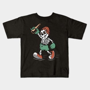 Beer and skull Kids T-Shirt